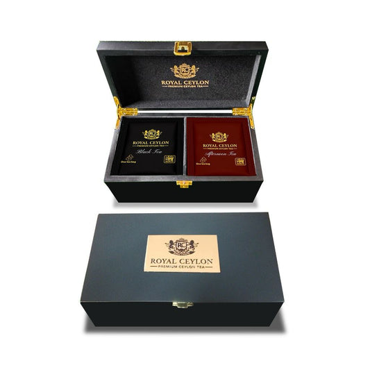Small Gold Plaque Luxury Wooden Tea Chest
